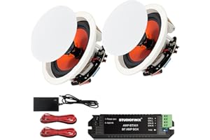 STUDIOFINIX Altoparlante da soffitto Bluetooth da 6,5 pollici, potenza massima 300 Watt per interni come cucina, soggiorno, studio, cantina, home theater e terrazza coperta