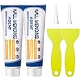 AMAWMW Wall Mending Agent Drywall Patch with Scraper Universal Caulk Sealing Broken Hole Filler Quick & Easy Solution in Your Walls Self-Adhesive Drywall Crack Repairing Waterproof Agent (2PCS)