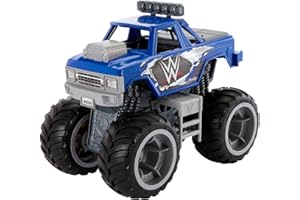 Mattel WWE Wrekkin Slam Crusher Monster Truck Figura de acción de un vehículo de la WWE con 8 piezas rompibles, HPG36