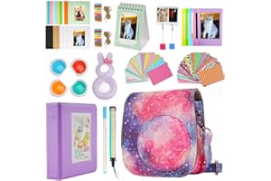Cpano Mini 11 Kamerazubehör-Bundles für FujiFilm Instax Mini 11 mit Kameratasche/Buchalbum/Selfie Len/Wandbehangrahmen/Aufkleber/Stift （13 in 1） (Galaxis)