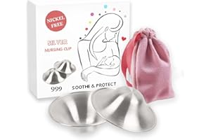 GENERIC 999 Pure Silver, Silver Nipple Shields, Silver Nipple Cups for Breastfeeding, Silver Nipple Nipple Cups, Made from Pure Healing Silver Which Protects and Soothes Sore & Cracked Nipples by Butterbean