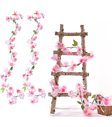 Ghirlanda Rose Artificiali In Seta - 2 Pezzi Con 9 Fiori Bianchi, Per Matrimoni E Decorazione - Foto 10