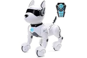 Top Race Jouet pour Chien Robot télécommandé pour Enfants, Danse Interactive et Intelligente pour Battre Le Robot Chiot- Cadeau pour Filles et garçons âgés de 3 4 5 6 7 8 910 Ans