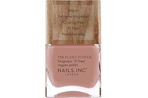 Nails Inc - Pintauñas vegano GOOD ENERGY EFFICIENT Plant Power - 73% a base de plantas, 100% vegano y Cruelty Free - Manicura perfecta, color caramelo suave - Para estética de uñas ecológica