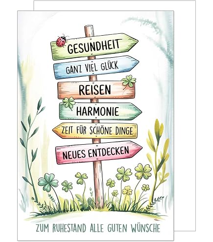 WBdesignz Ruhestandskarte „Ein Engel Geht In Die Rente“ – DIN A6, 300 G/m² Papier, Inkl. Umschlag
