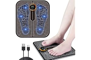 EGEYI Massaggiatore Piedi,EMS Massaggiatore per Piedi,Massaggiatore Plantare Elettrico Pieghevole e Portatile,per la Circolazione Sanguigna e il Sollievo dal Dolore Muscolare,8 Modalità e 19 Intensità