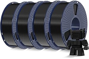 ‎SUNLU SUNLU 4KG PLA Filament 1.75mm, Hohe Geschwindigkeit 3D Drucker Filament Mit Hoher Fließfähigkeit, Entwickelt für Schnelles 3D Drucken, Rapid HS-PLA 4-Pack, Schwarz