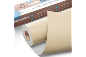 OAZ Grande Nastro di Riparazione in Pelle, 40 x 80 cm Toppe autoadesive in pelle, Kit Riparazione Pelle Patch Pelle Adesiva per Seggiolino Auto, Divano, Sedia, Reclinabile, Stivale, Borse - Crema