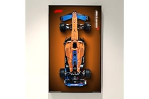 NOVDA Display Wandtafel für Lego Technic McLaren F1 Rennwagen Race, 42141 Rahmen Präsentationswand für Formel 1 Auto Wandhalterung, Bilderrahmen 75 * 45cm（Nur Rahmen）