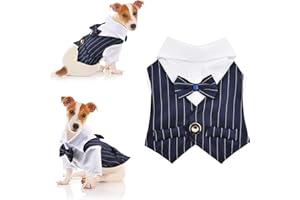 HACRAHO Costume de Smoking pour Chien - 1 pièce - pour fête de Mariage - pour Petits Chiens - Tour de Poitrine 44 cm