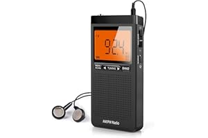 Greadio Portable Pocket Radio, Transistor Digital AM FM Radio with Best Reception, Clearly LCD Display, Earphone Jack, Battery Operated Radio for Home, Jogging, Camping Outdoor