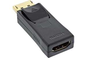 InLine 17198j Adaptateur DisplayPort mâle vers HDMI Femelle 4 K2 k Noir