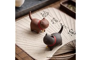 MOZEO Jeden zestaw uroczy kotek herbata zwierzę domowe fioletowy piasek ręcznie wykonane do zestawu herbaty Kung Fu akcesoria do pokoju stołowego/domu/biura herbaciarnia chińska herbata kungfu prezent