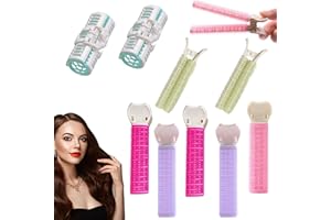 DQZSY 12 bigodini, 6 colori, set di bigodini piccoli autoadesivi, per capelli senza calore, bigodini corti durante la notte, per donne salone barbiere parrucchiere