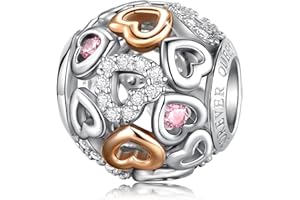 FOREVER QUEEN Breloque Amour Charm coeur en argent 925 sterling Compatible avec les bracelets