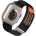 Trail Loop for Apple Watch Ultra/2 Straps 49mm 46mm 44mm 45mm 42mm 41mm 40mm 38mm iWatch Strap Men/Women,Nylon Sport Strap for Apple Watch Series 10 Strap 9 8 7 6 5 4 3 SE/2,Black/Nylon L