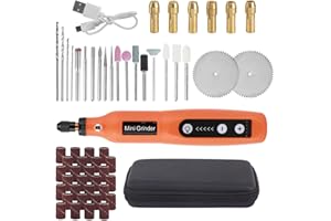 BlueEour Cordless Mini Rotary Tool, 3.7V 5 Speed Rotary Tool Kit with 61 Accessories, USB Charging Electric Grinder Tool for Sanding, Polishing, Drilling, Cutting, Engraving, DIY Crafts