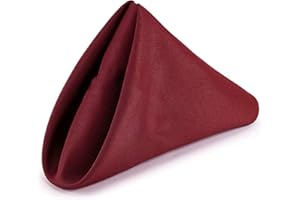 WedDecor 20 Inch Burgundy Cotton Polyester Table Napkin for Home, Hotel, Dinning, Wedding, Banquet, Party, Events, Hemmed Edges Lightweight & Machine Washable, 100pcs