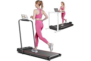 ‎JAGJOG Laufband für Zuhause Klappbar, 1-10km/h Laufband Klappbar, 2 in 1 Walking Pad mit Armlehnen, Walking Pad Schreibtisch mit Fernbedienung, für Büro/Zuhause, 120 kg Kapazität