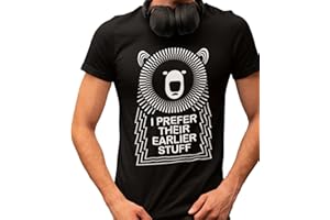 RESTLESS WEARS Muso Bear T-Shirt – Indie Rock Graphic Tee for Men | Funny Organic Cotton Music Shirt Inspired by 90s Alt Rock