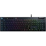 Logitech G815 mechanical gaming keyboard, Clicky GL-button switch with low profile LIGHTSYNC RGB, Ultra Slim, 5 programmable 