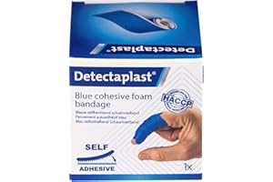 Pansement Detectaplast, pansement auto-adhésif pour plaies et blessures, rouleau de pansements imperméable pour la manipulation des aliments, super élastique, 6cm x 1m
