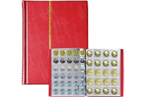 Dzmuero Porta Monete Collezionisti, Raccoglitore Monete, 1 Pezzi Porta Monete Collezionisti Raccoglitore Monete Collezione Monete Raccoglitore 10 Pagine Possono Contenere 250 Monete (Rosso)