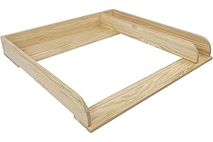PuckDaddy Plan à Langer Peter - 80x78x10 cm, Plan à Langer en Bois Naturel, Plan à Langer de Haute qualité avec cloison Compatible avec Les commodes IKEA Malm, matériel de Montage Mural Inclus