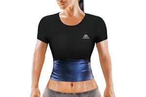 flintronic Bastudräkt för kvinnor, kroppsformare svett- och värmefällande bastutoppar, bantning fitness träning kortärmad