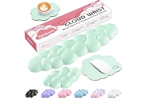 Sushret Memory Foam Cloud Wrist Rest Keyboard Set, 4-in-1: Ergonomic Keyboard Wrist Rest & Mouse Pad, Non-Slip for Office, Gaming and Home Office, Green