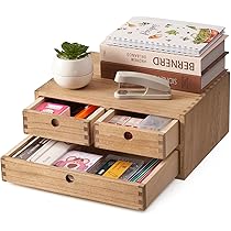 KIRIGEN Desk Document Organizer Stand Tray 3 Compartments Desktop