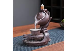 Atyhao Quemador de Incienso de Cascada, Innovador Soporte de Incienso de reflujo de Humo, decoración de Mesa, Adorno de aromaterapia, decoración del hogar