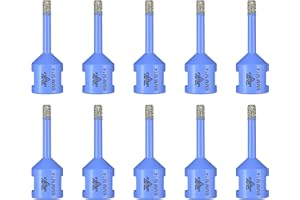 Diamond Tile Drill Bits 6mm 10Pcs Hole Saws with M14 Thread Dry Drilling for Ceramic Porcelain Tile Granite Marble Stone VENJELD
