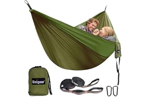 Unigear Camping Hammock 320 x 200cm for 2 Person, Portable Lightweight Parachute Nylon Double Hammock with Straps for Backpacking, Camping, Travel, Beach, Garden