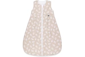 ‎EMMA & NOAH emma & noah Baby Schlafsack 1.0 TOG, Ganzjahres Schlafsack für den Frühling, Sommer und Herbst, 100% Bio-Baumwolle, Oeko-TEX Zertifiziert, Strampelsack für Neugeborene (Floral Sand, 60 cm)