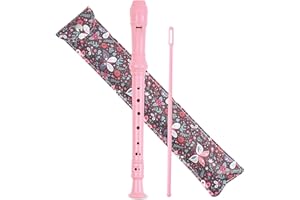 Mtzmy Blockflöte für Kinder Anfänger Sopran Deutsche Griffweise, 8-Loch Flöte für Erwachsene, Recorder mit Etui, Reinigungsstift und Bedienungsanleitung(2-Schmetterling)