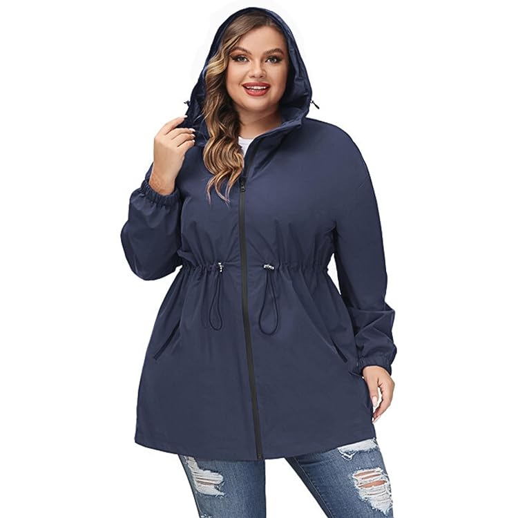 Hanna Nikole Dames wollen mantel Grote maten, dubbele rij winterjas met zakken, riem, langarm, middellange trenchcoat, zwart, 48 Grote maten