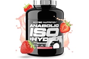‎SCITEC NUTRITION Scitec Nutrition Anabolic Iso+Hydro - mieszanka białek serwatkowych - z kreatyną, macą i aminokwasami - kompleks ZMB6 dla utrzymania testosteronu, 2350 g, Truskawkowy