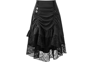 CAMDOM Falda victoriana steampunk para mujer, vestido gótico vintage, talla grande, disfraz de cosplay