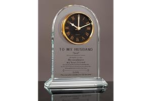 WinTaim Romantic Glass Clock for Husband Gift from Wife, Perfect for Anniversary, Birthday, Christmas, & Valentine's Day, Unique Gift Idea for Husbands Who Have Everything