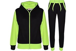 A2Z 4 Kids Girls Pink Plain Tracksuit Contrast Fleece Hoodie with Bottom Joggers Sweatpants Jogging Suit Sports Activewear Outfit Set For Childrens Age 2 3 4 5 6 7 8 9 10 11 12 13 Years