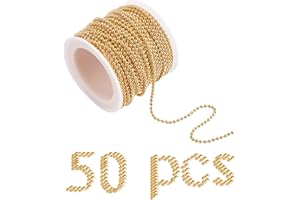 SUNNYCLUE 32 pieds/10m en Laiton Chaînes à Billes Lien Bobine en Vrac Collier Chaînes avec Connecteurs Chaîne à Billes pour Colliers Bracelets Pendentif Fabrication de Bijoux