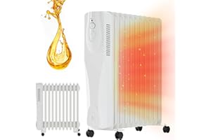 Extralink NY-25W1, radiador de aceite bajo consumo, 2500W, 11 aletas, Protección contra Sobrecalentamiento, 3 modos de trabajo, superficie de calentamiento de hasta 40m2, radiador bajo consumo