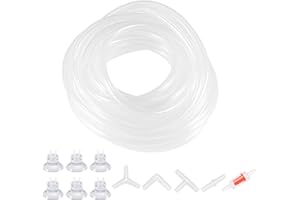 sourcing map Silicona Tubería Kit 4mm ID 6mm (1/4 ") OD 5m Acuario Bomba Manguera Silicona Caucho Tubo Transparente