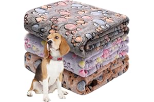 Awaytail 1 Packung 3 Hund Fleece Decke für Große Hunde,Hundedecke Waschbar,Haustierdecken für Katzen, Weiche Fleecedecken für Hunde,110 x 80 cm