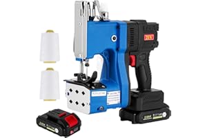 MXBAOHENG Cucitrice per sacchetti a velocità regolabile con 2 batterie 21 V Macchina per Cucire per Sacchetti di Borsa a batteria per Sacchi di Juta/Riso/Mangimi/Tela/Carta Kraft/Plastica intrecciato