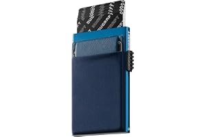 DUGRAFT Korthållare Plånbok med Pengaficka, Minimalist Slim Aluminum Metal Pop Up Wallet RFID Blocking med Presentförpackning