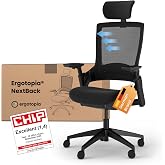 Ergotopia Nextback - Ergonomic Office Chair - Swivel Chair with Adjustable Headrest and Armrests - Ergonomic Chair with Headr