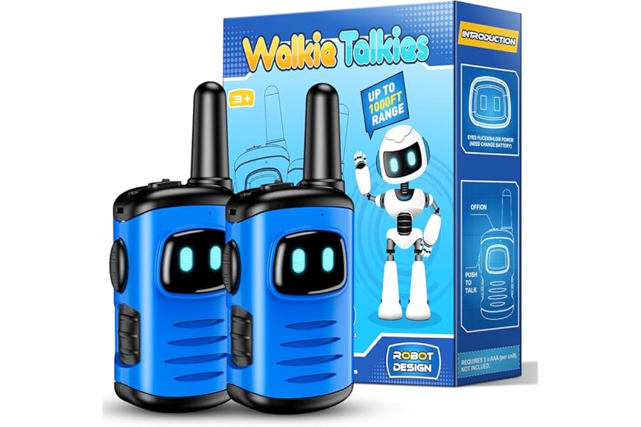 EUTOYZ Walkie Talkie Kids, Toys for 3-8 Year Old Boy Gift for 5 6 7 8 Year Olds Boys Toys Age 4-7 Kids Toy Age 3 4 5 Outdoor Walkie Talkie Sensory Easter Gifts Blue