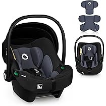 LIONELO Astrid i-Size Set: Baby Autostoel met ISOFIX Basis (40-87 cm, Groep 0 ), R129 ADAC Getest, 3-Puntsgordel, Zijbescherming, Verstelbare Hoofdsteun, Lichtgewicht 4 kg, Ademend Stoffen, Zwart